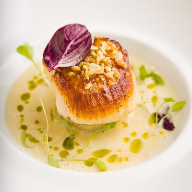 A busy day, one of the many dishes from our food shoot, good fun and all so delicious, thank you chefs and thank you @dorte_kjaerulff 

Seared Orkney Scallop, Pork Belly, Lime Leaf, Lightly Curried Sauce.

#searedscallops #hambletonhall #pobhotels #relaischateaux #michelinstar